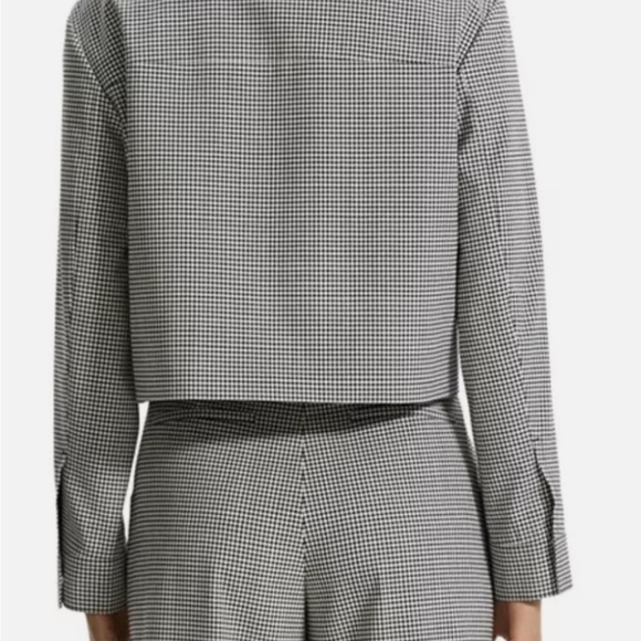 NWT Theory Tailor Stretch Wool Crop Jacket in Black Multi From Nordstrom Sz S - Picture 6 of 12